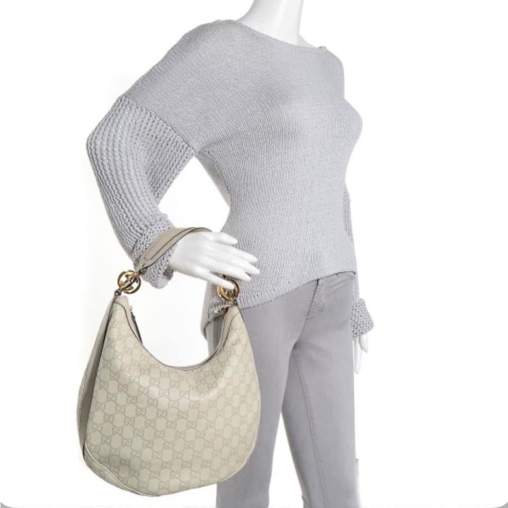 Elegant Beige Designer Hobo Bag GUCCI AUTHENTIC